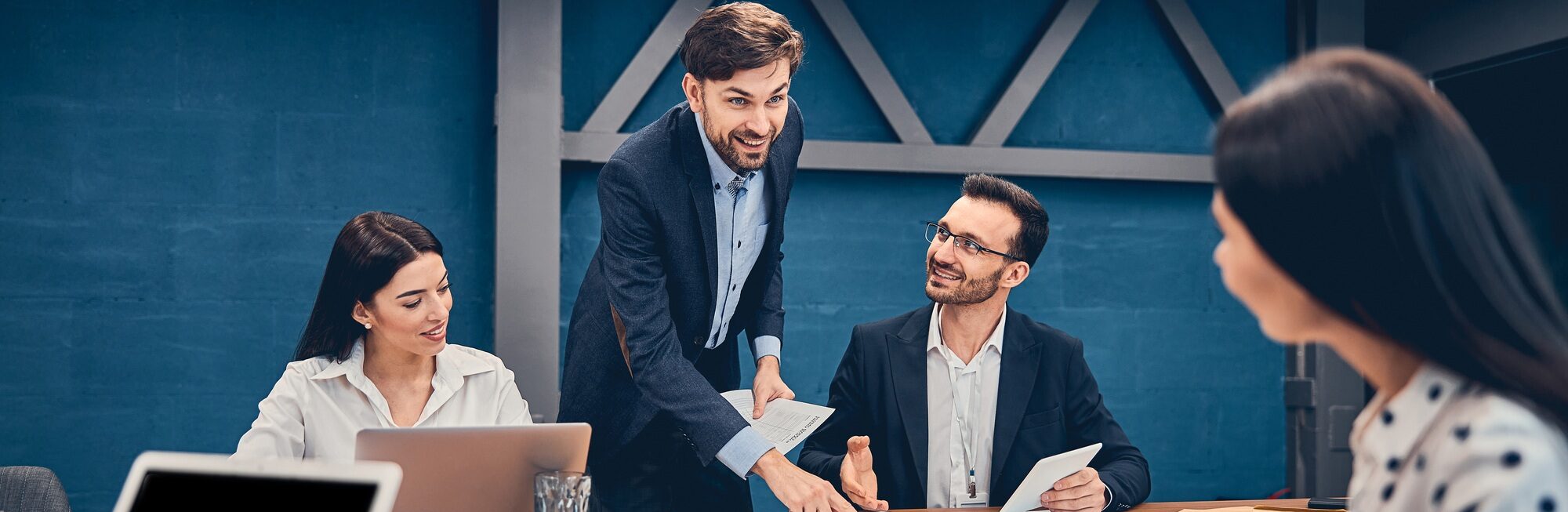 Relaxed informal IT business startup company meeting